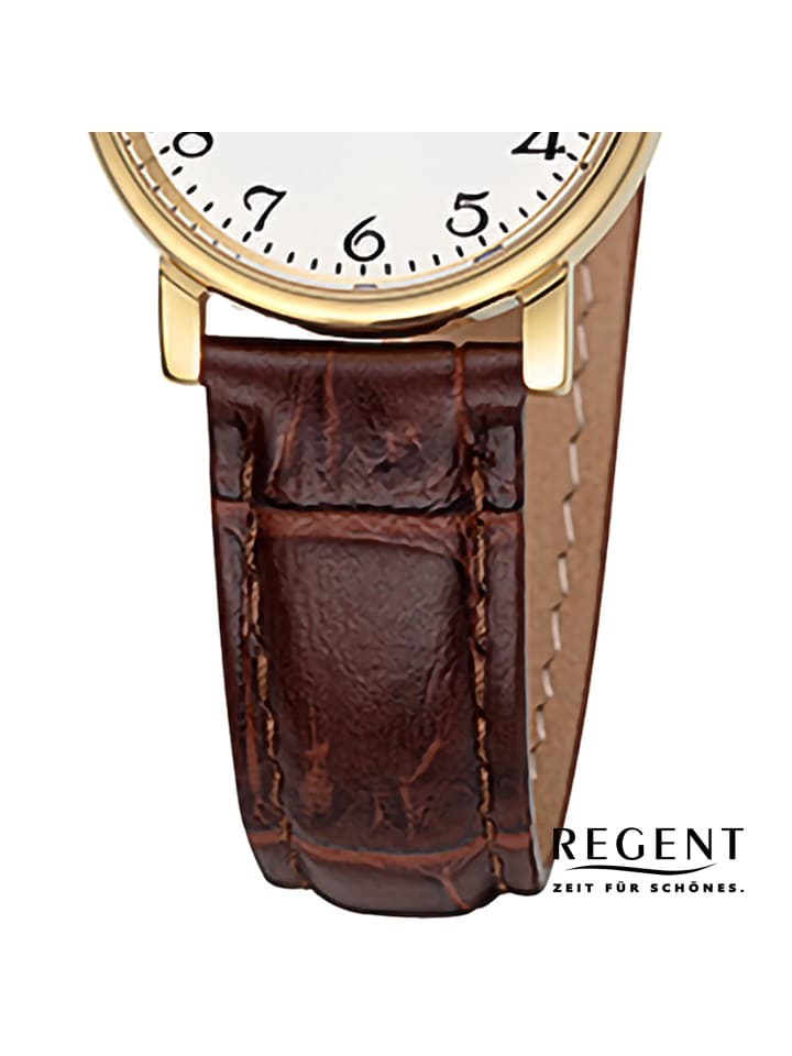 Regent Analog-Armbanduhr Regent Lederarmband braun klein (ca. 26,5mm) günstig kaufen onesize