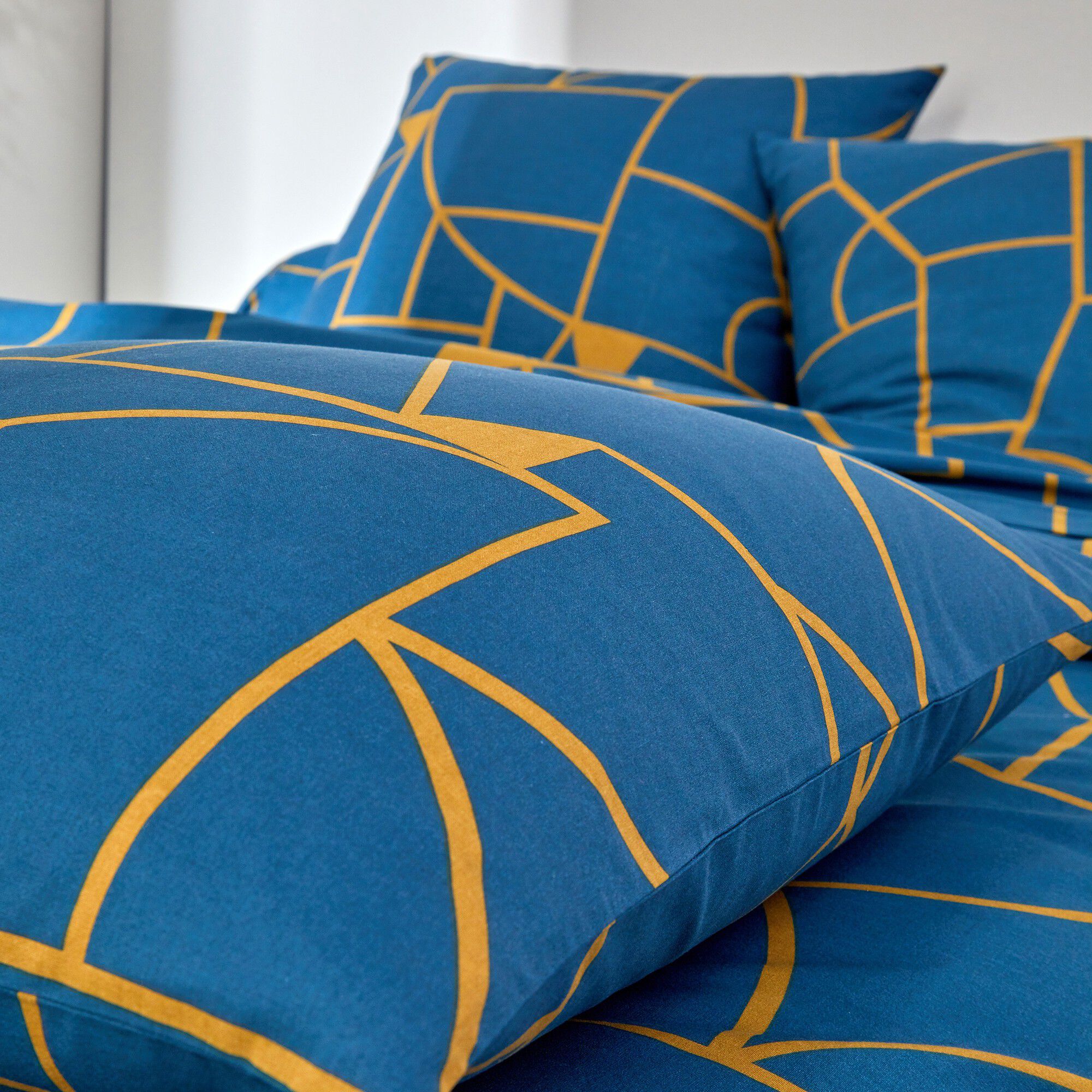Linge de lit Geoffroy en coton à motifs graphiques