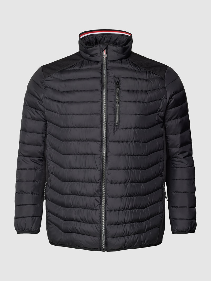 PLUS SIZE Steppjacke mit Stehkragen Modell 'Hybrid' in schwarz