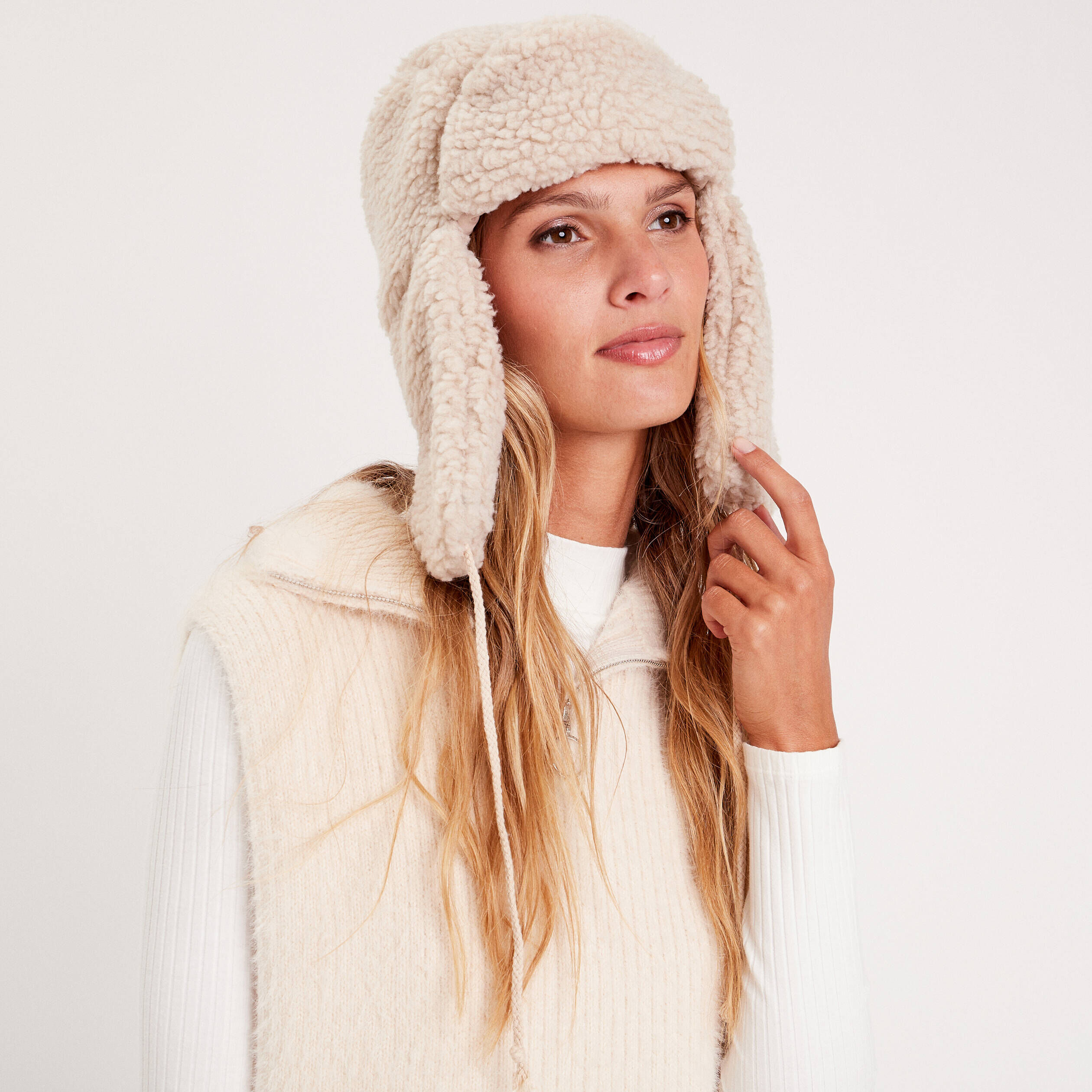 Bonnet chapka ecru femme | Cache Cache