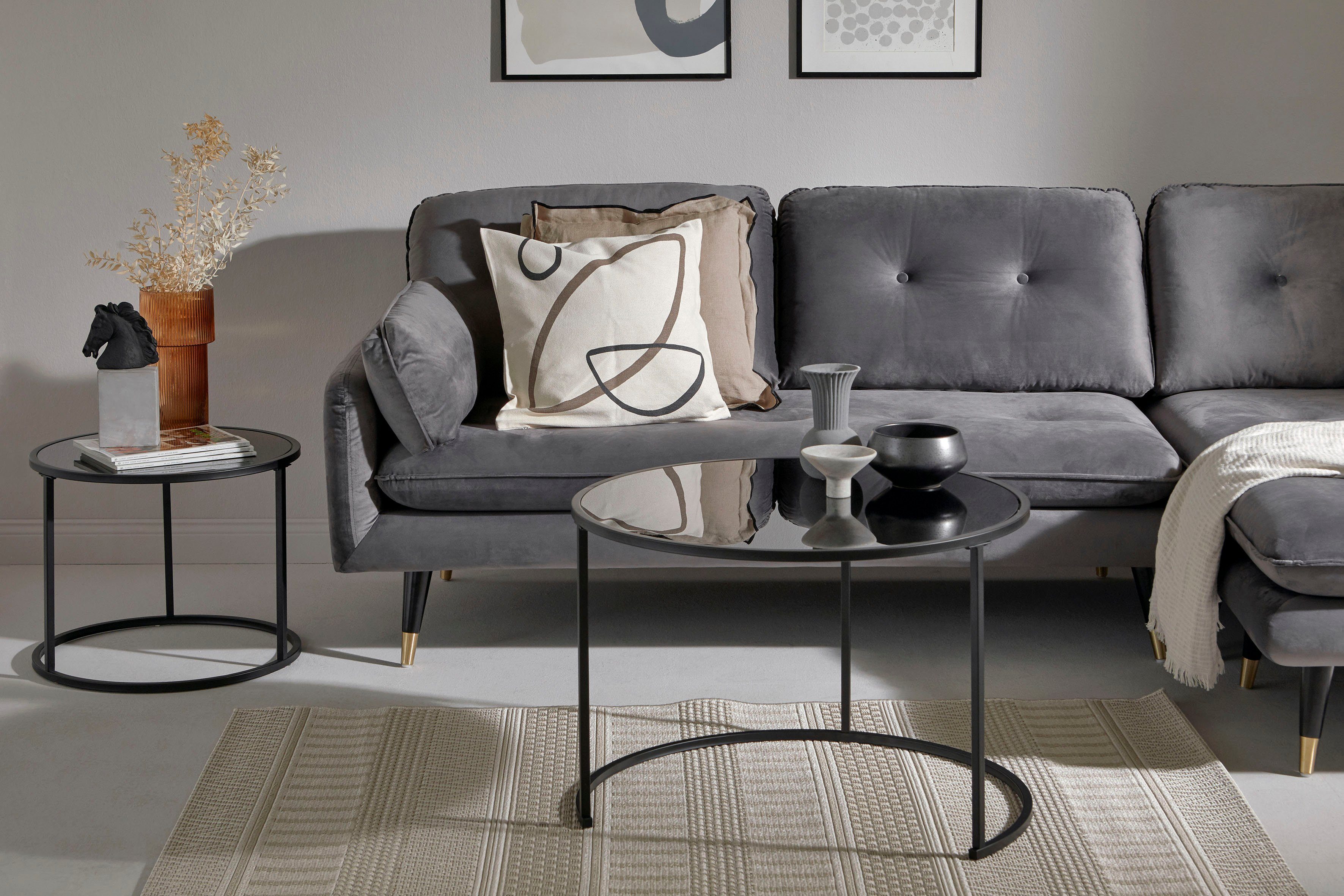Jahnke Couchtisch (2-St), Couchtisch, Beistelltisch, Nachttisch in edlem Look