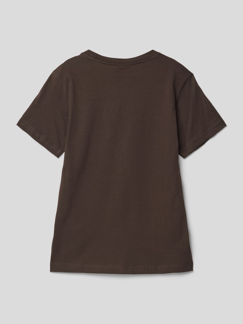 T-Shirt mit Logo-Print in schokobraun