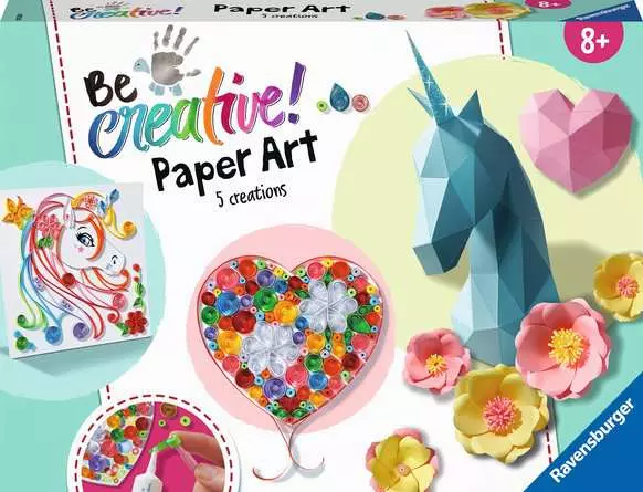 Bastelset DIY Paper Art Blumen & Einhörner - Bastelset für Kinder ab 8 Jahren