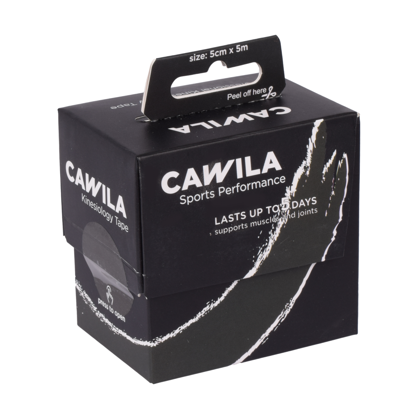 Cawila SPORTSCARE Kinesiology Tape | 5,0cm x 5m | Schwarz