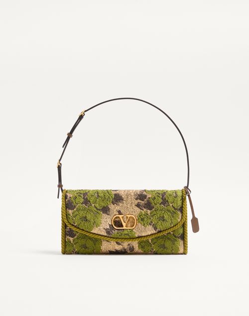 Valentino Garavani Devain lille skuldertaske i lurex jacquardstof
