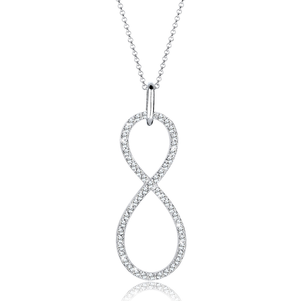 Elli PREMIUM Elli PREMIUM Collier Femme Symbole Infinité de Cristal - (925/1000) Argent collier
