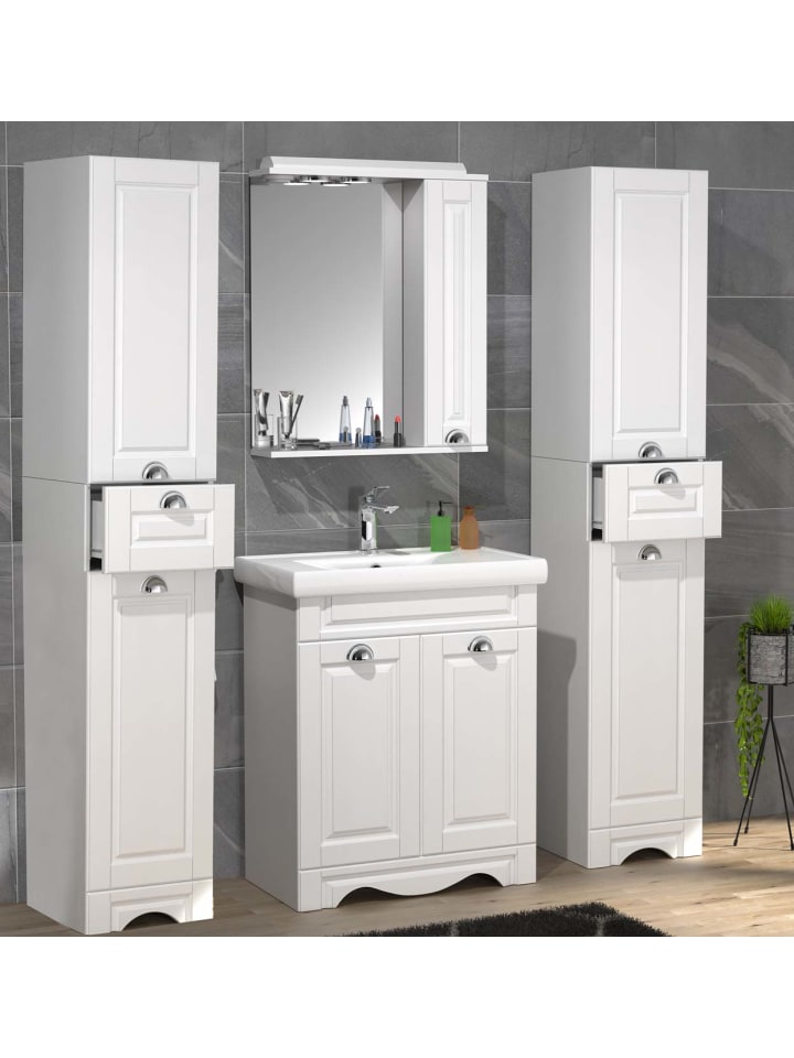 ebuy24 Badmöbelset CasaloL Weiß 128 x 46 cm günstig kaufen onesize