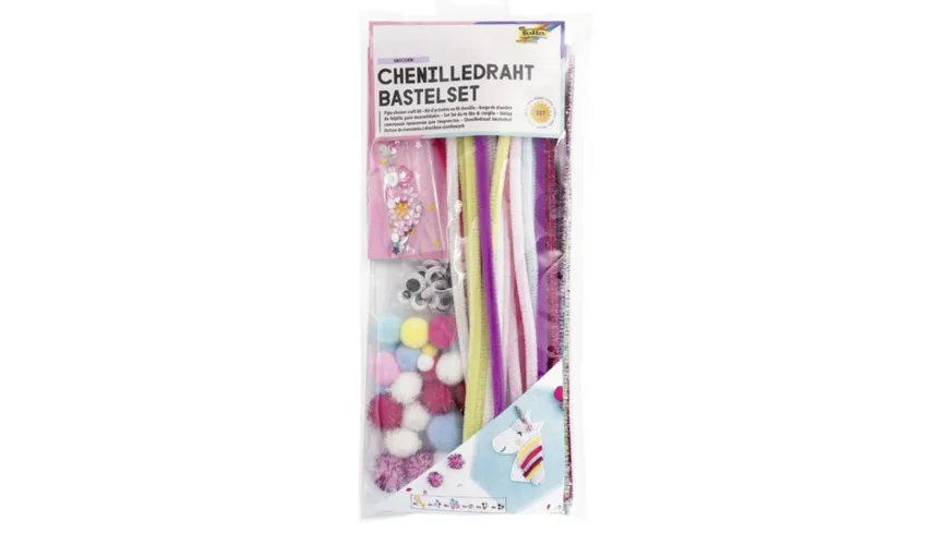 folia Chenilledraht Bastel-Set Unicorn 227teilig