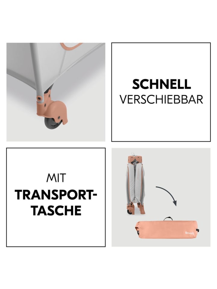 Hauck Reisebett Sleep N Play Go Plus (mit Rollen und seitlichem in grau günstig kaufen onesize