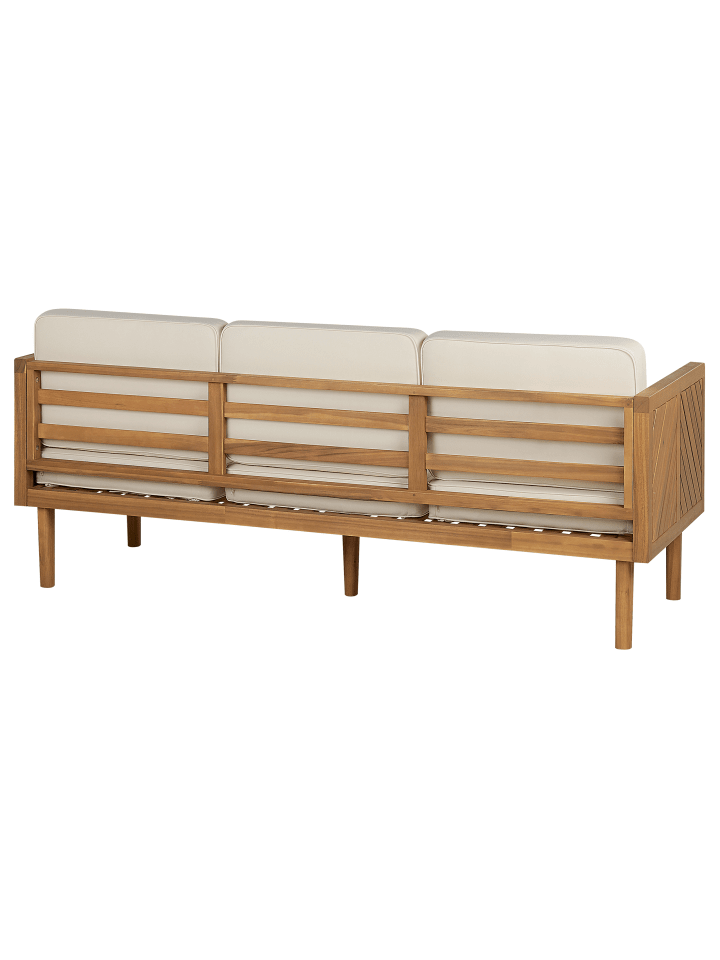 Beliani Gartensofa BARATTI in Heller Holzfarbton/Beige - (W) 179 x (H) 76 x (L) 65 cm günstig kaufen onesize