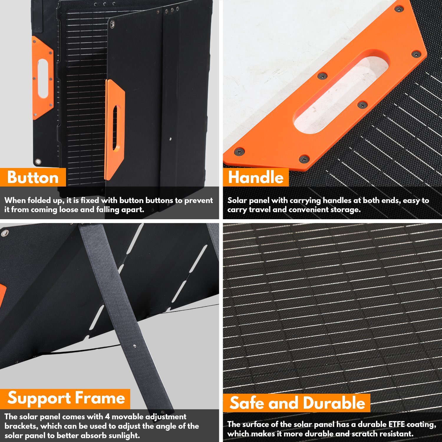 TolleTour Solarmodul Faltbares Solarpanel 200W Solarmodul Solarladegerät Tragbare Power, 200 W