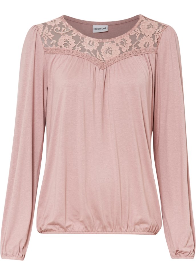 Langarmshirt mit Spitze
