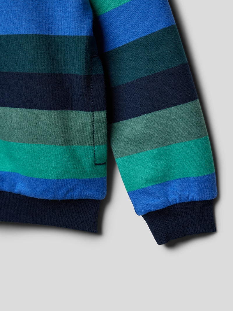 Sweatjacke mit Streifenmuster in marineblau