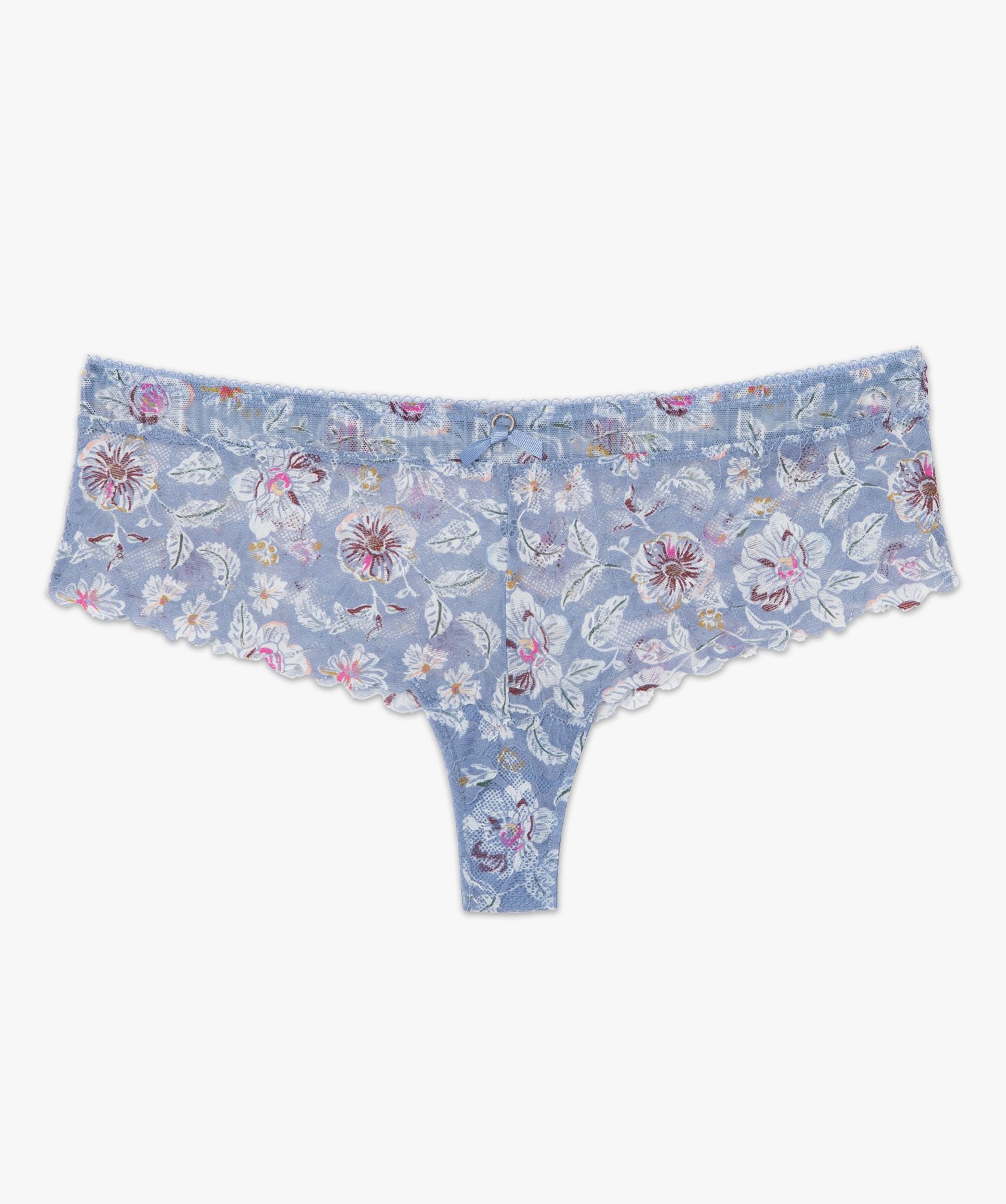 Shorty femme en dentelle avec petit anneau à la taille imprime | GEMO