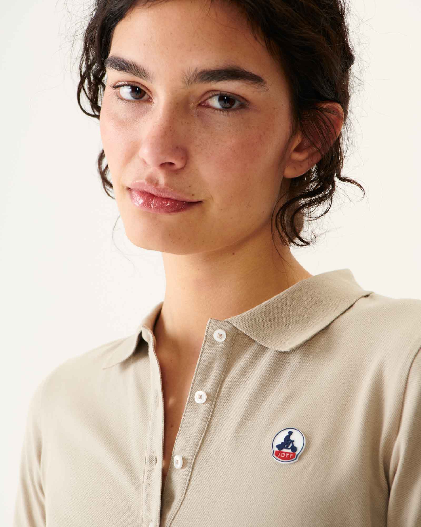 Polo femme en coton biologique Beige Franca