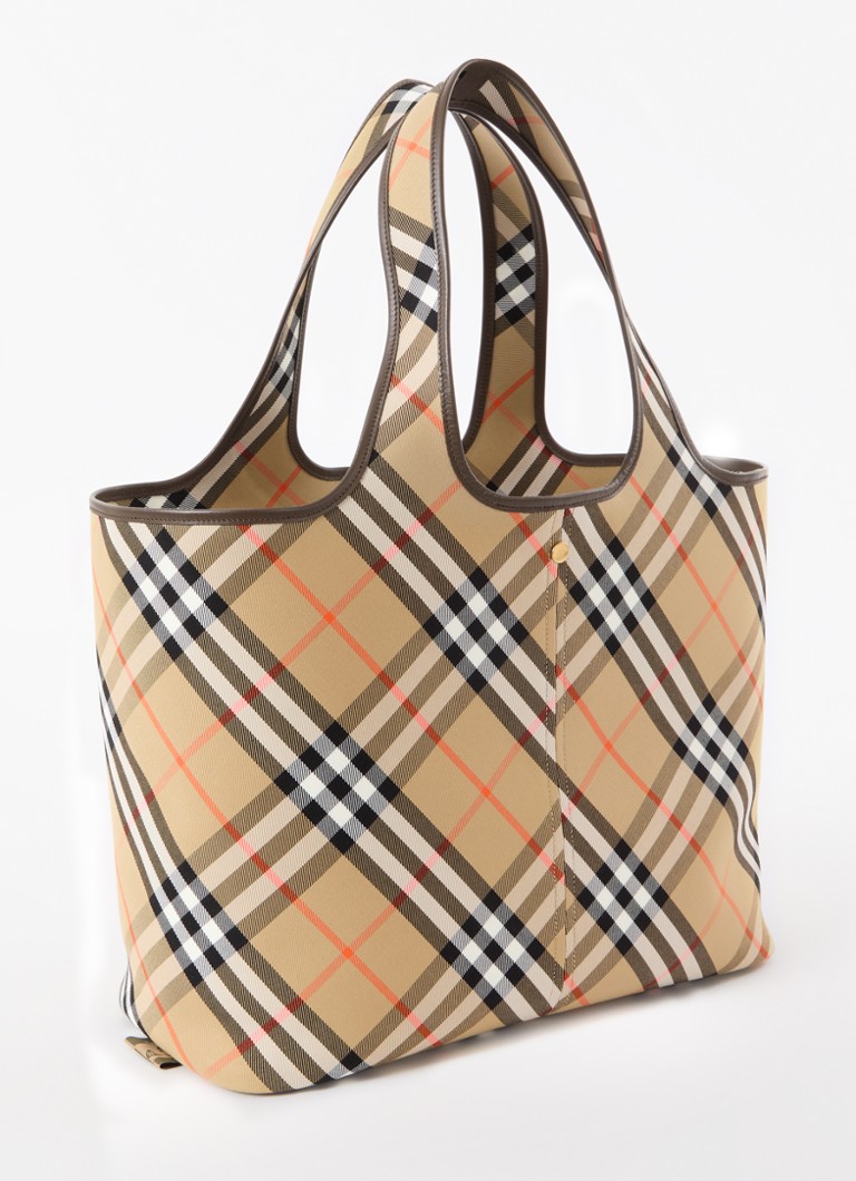 Burberry lerretshopper med detaljer i kalveskinn og avtakbar veske