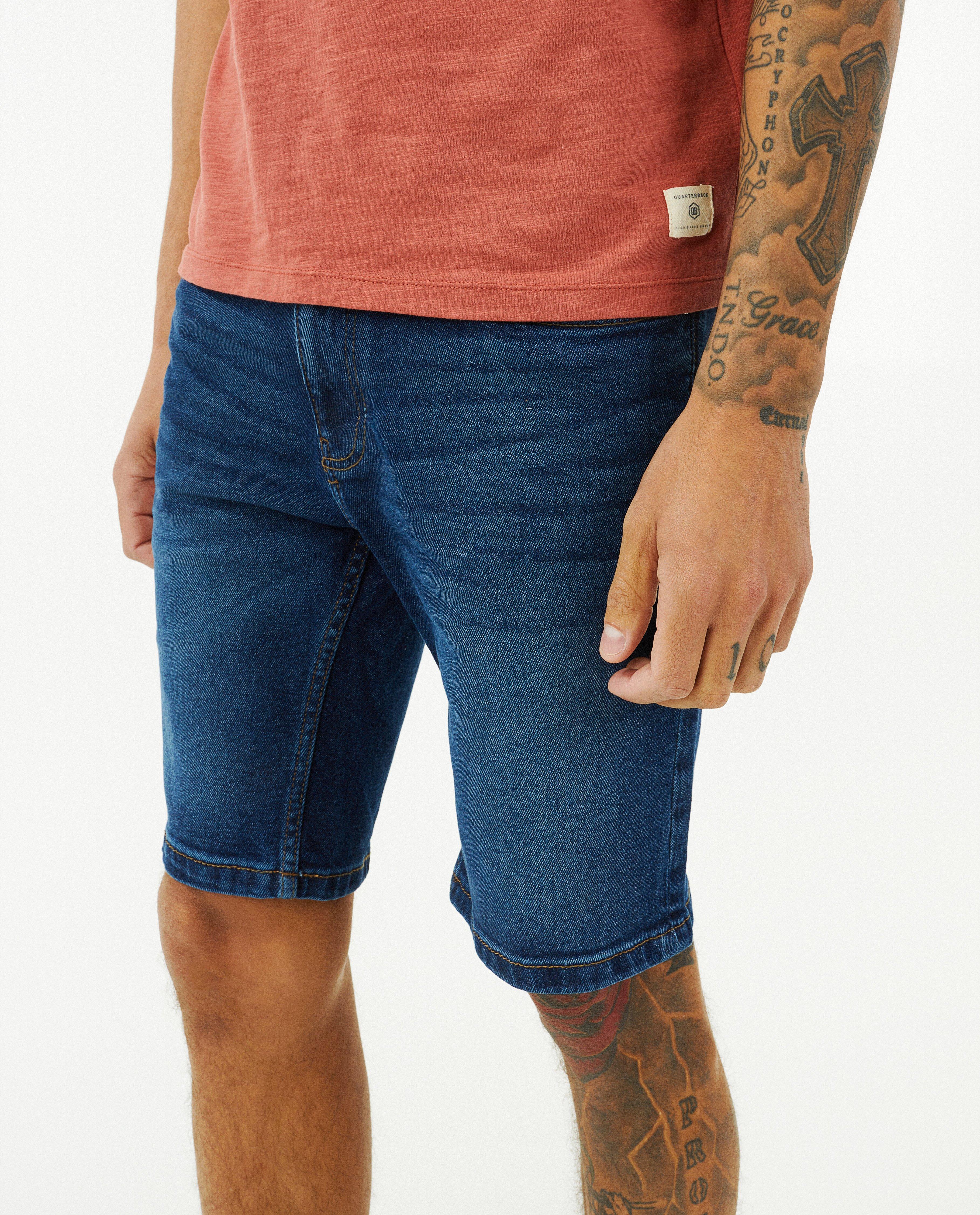 Pantaloni scurți din denim albastru închis OVS, croială slim fit, albastru închis