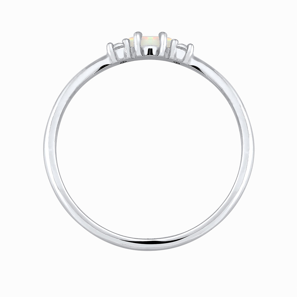Elli Elli Bague Femmes Vintage avec Cristaux de Zirconium et Opale en Argent Sterling  Bague