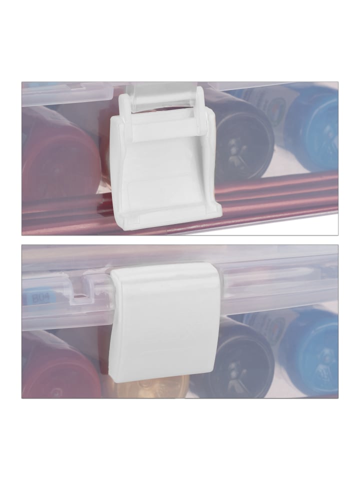 relaxdays Aufbewahrungsbox in Transparent/ Weiß - (B)33 x (H)14,5 x(T)19 cm günstig kaufen onesize
