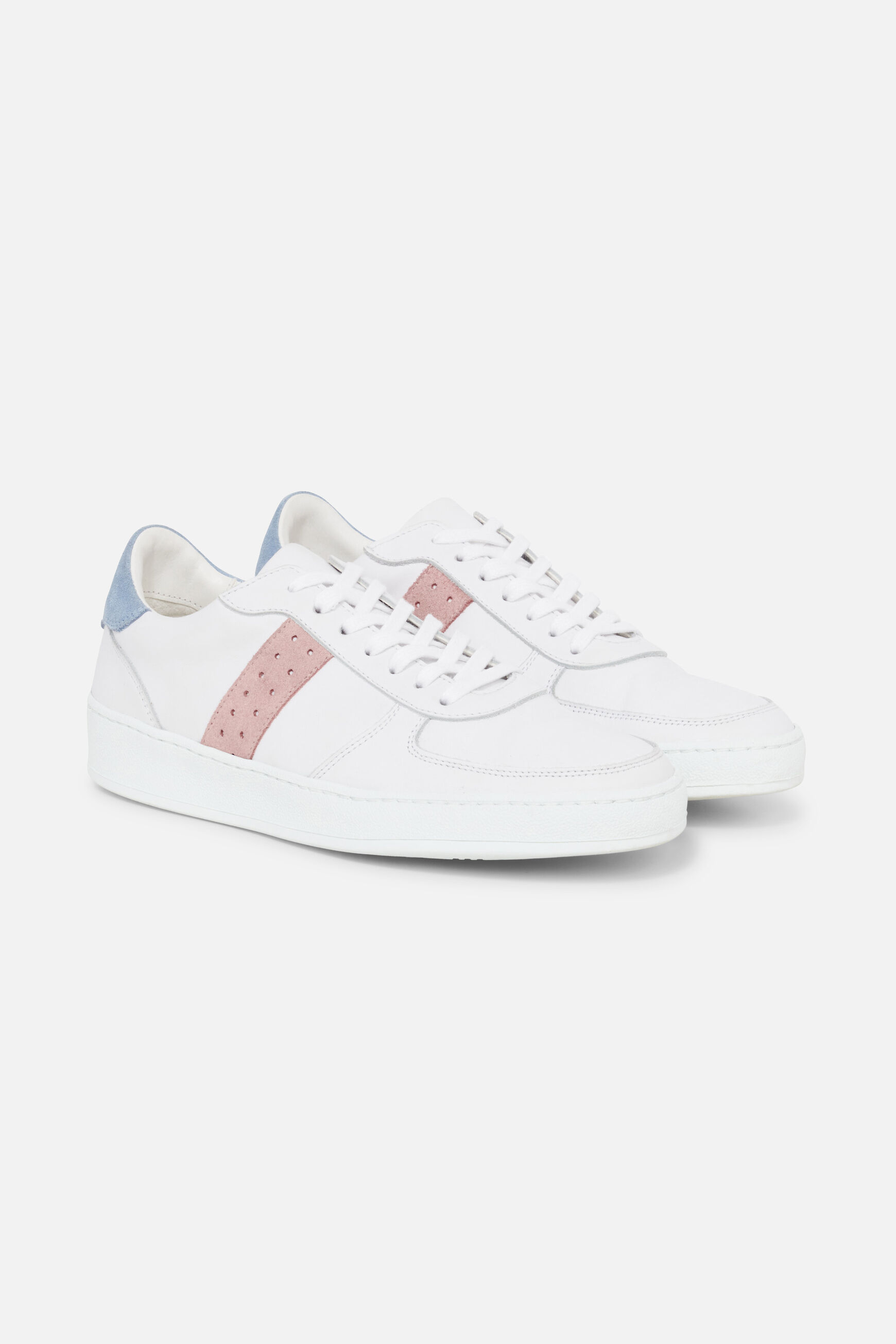 basket salina 100% cuir bleu ciel femme