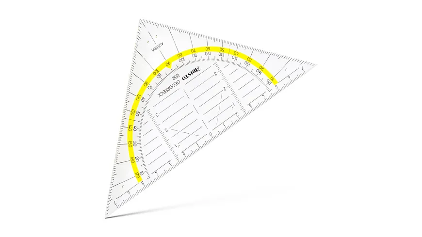 ARISTO Geometrie-Dreieck mit Ordnerleiste 16cm