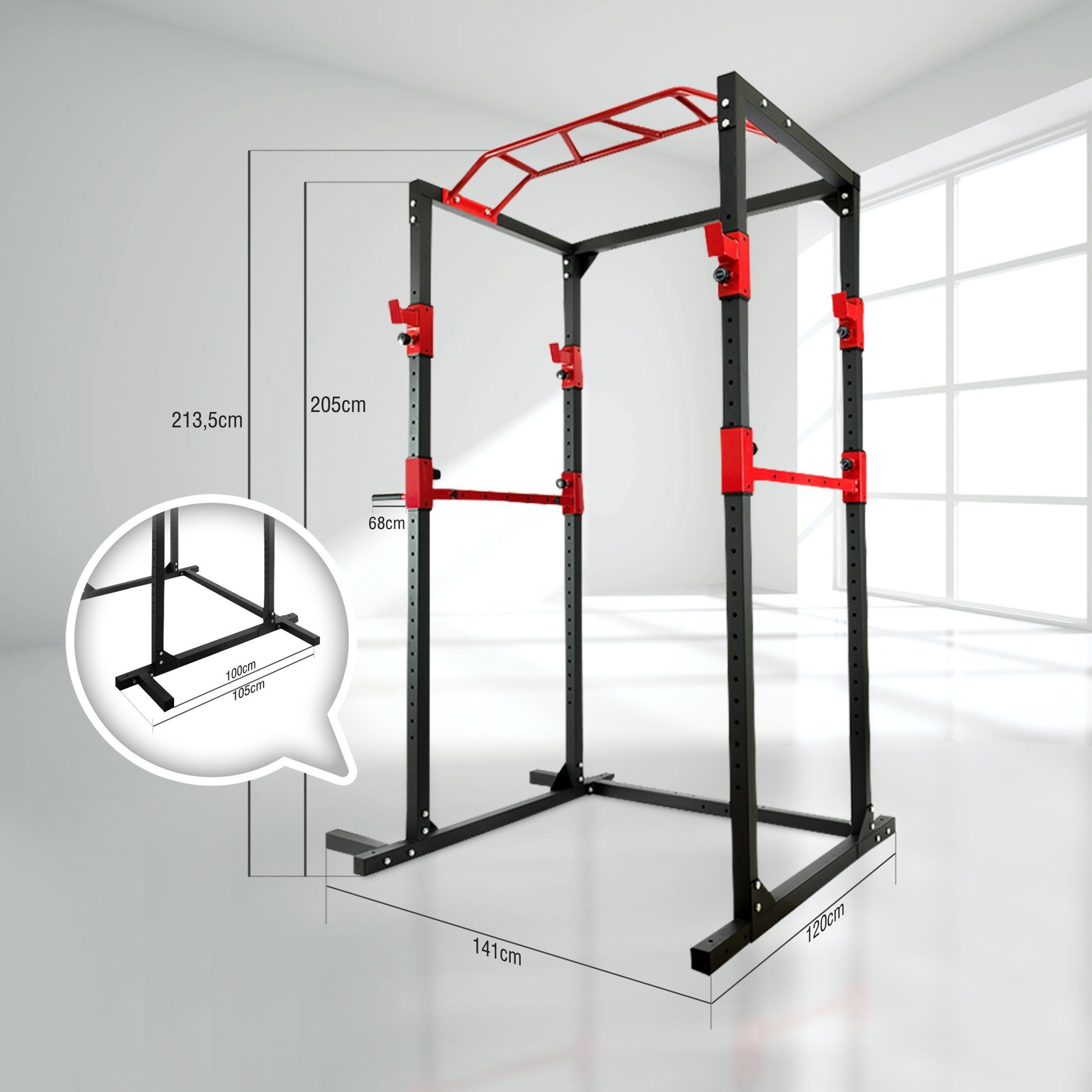 Zoomyo Power Rack Kraftstation, multifunktionale Trainingsstation aus Stahl, (Power Rack Basic), Ganzkörpertraining an einem Gerät, Home Gym
