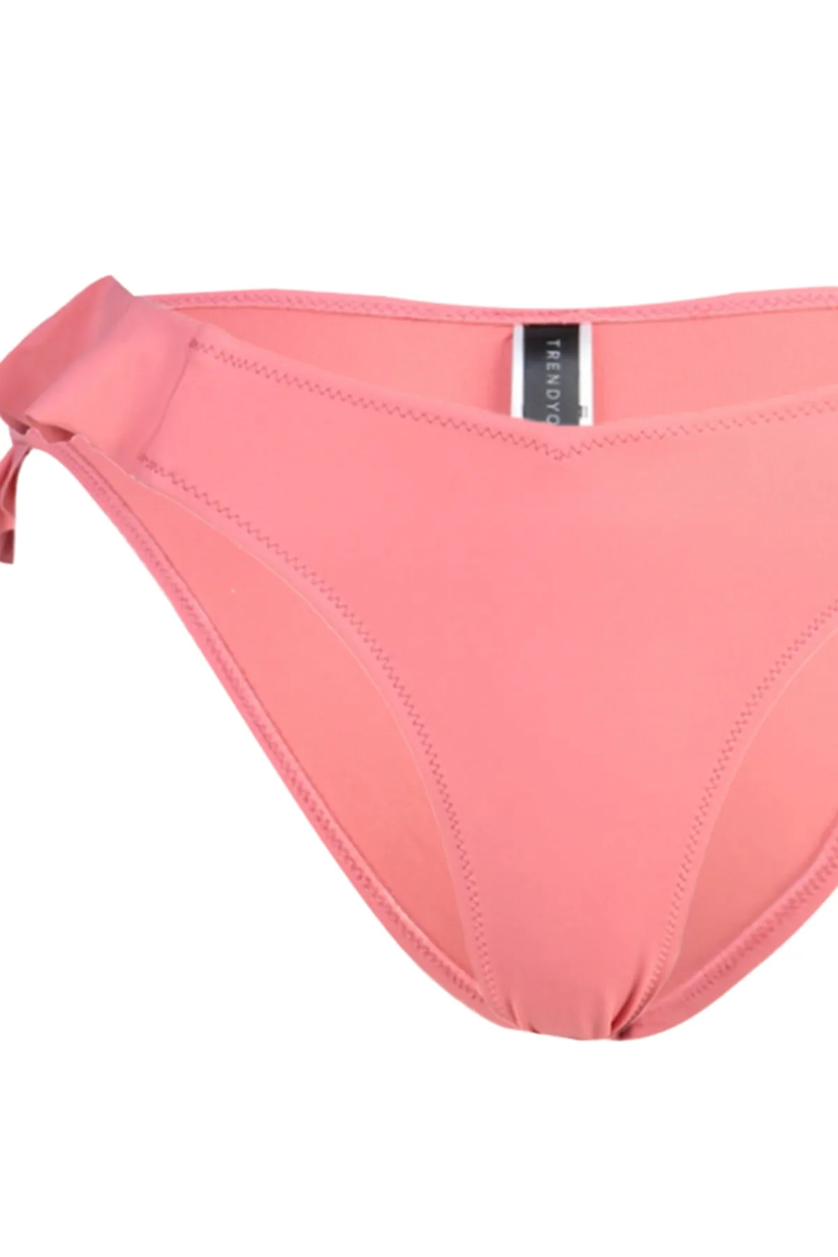 Trendyol Collection  Rosa Volant-Bikinihose mit normalem Beinausschnitt TBESS21BA0044