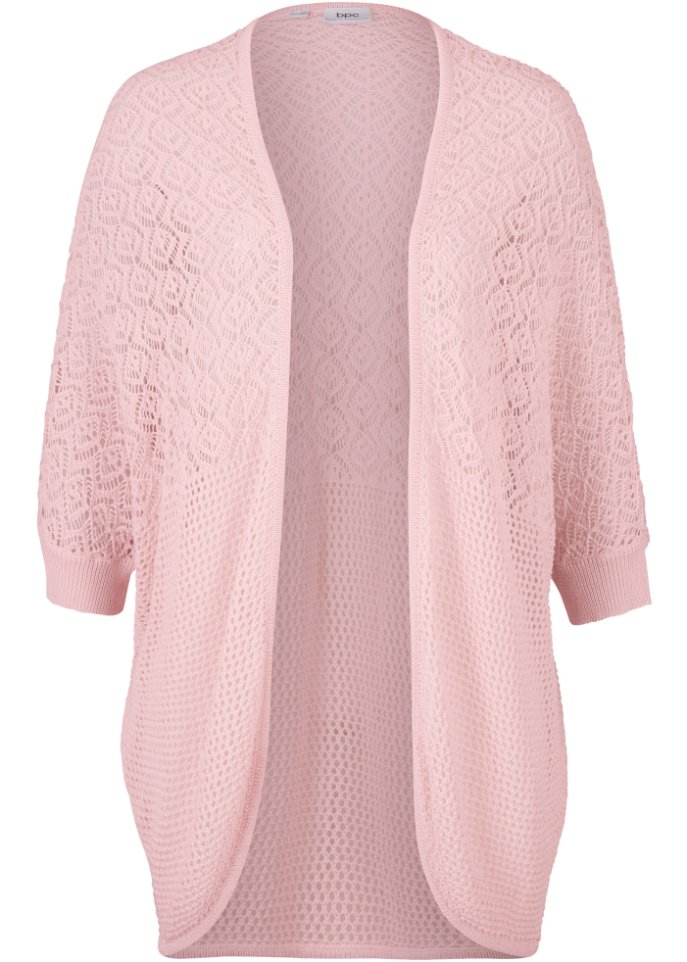 Strickjacke mit Muster und Fledermausärmeln, 3/4 Arm