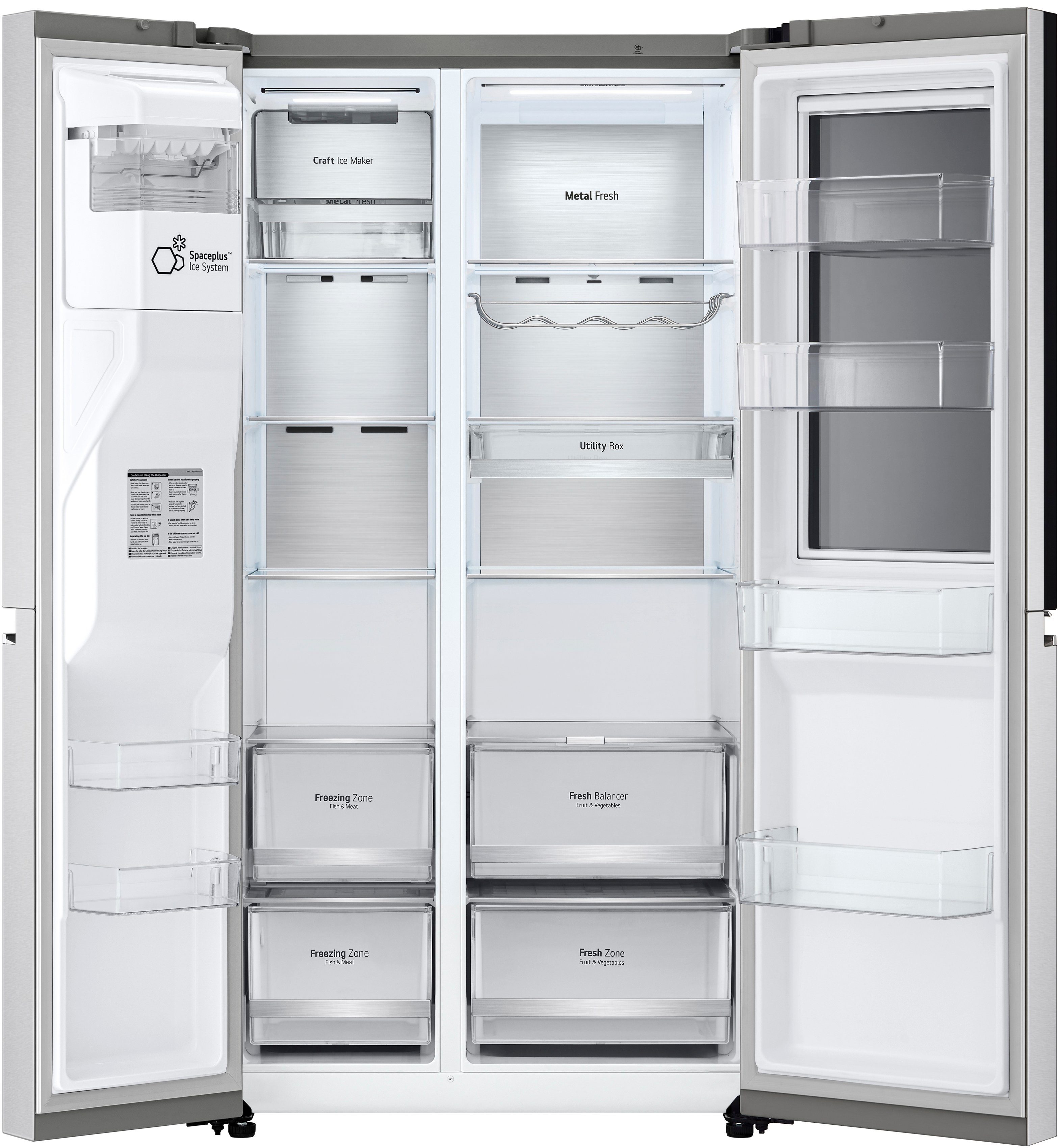 LG Side-by-Side GSXV90BSDE, 179 cm hoch, 91,3 cm breit, Craft Ice Bereiter, InstaView™