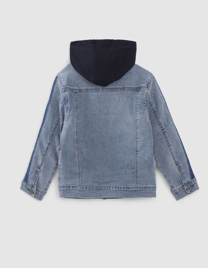 Veste en jean bleue fourrée parmenture molleton garçon
