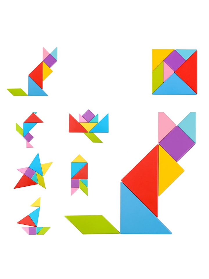 Tooky Toy Holz Puzzle Tangram TY879 in bunt günstig kaufen onesize