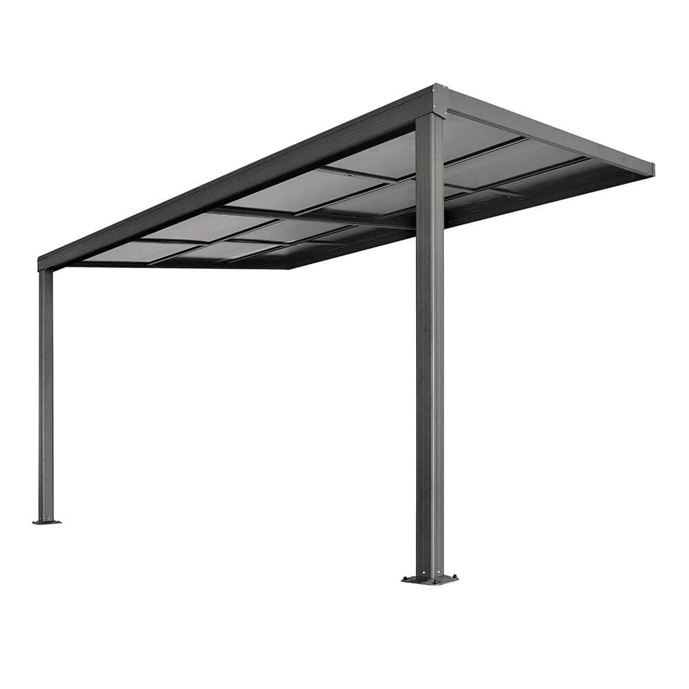 Home Deluxe Terrassenüberdachung SOLIS DELUXE - 390 x 295 x 233 / 272 cm Grau
