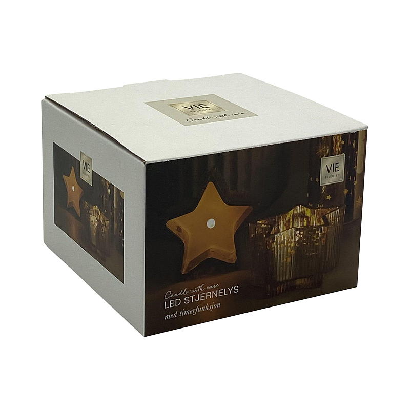 Vie Selected Stjernelys 10,8x6,5 cm LED gull
