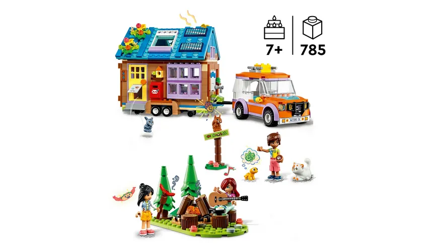 LEGO Friends 41735 Mobiles Haus, Camping-Spielzeug mit Auto