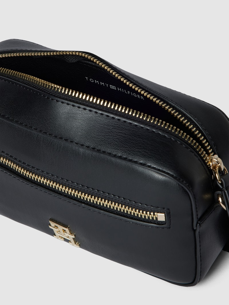 Camera Bag mit Label-Details Modell 'ICONIC' in schwarz
