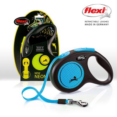 flexi New Neon Gurt-Leine blau, 5 m