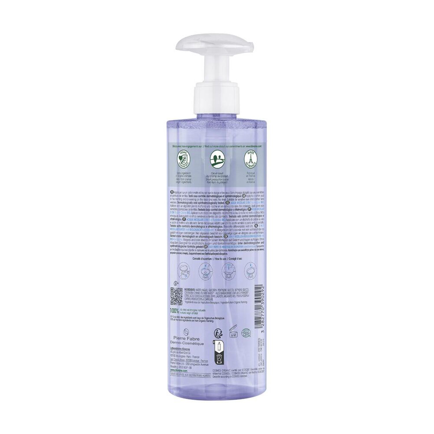 Klorane Bleuet Bio Eau Micellaire Visage - Yeux - Lèvres