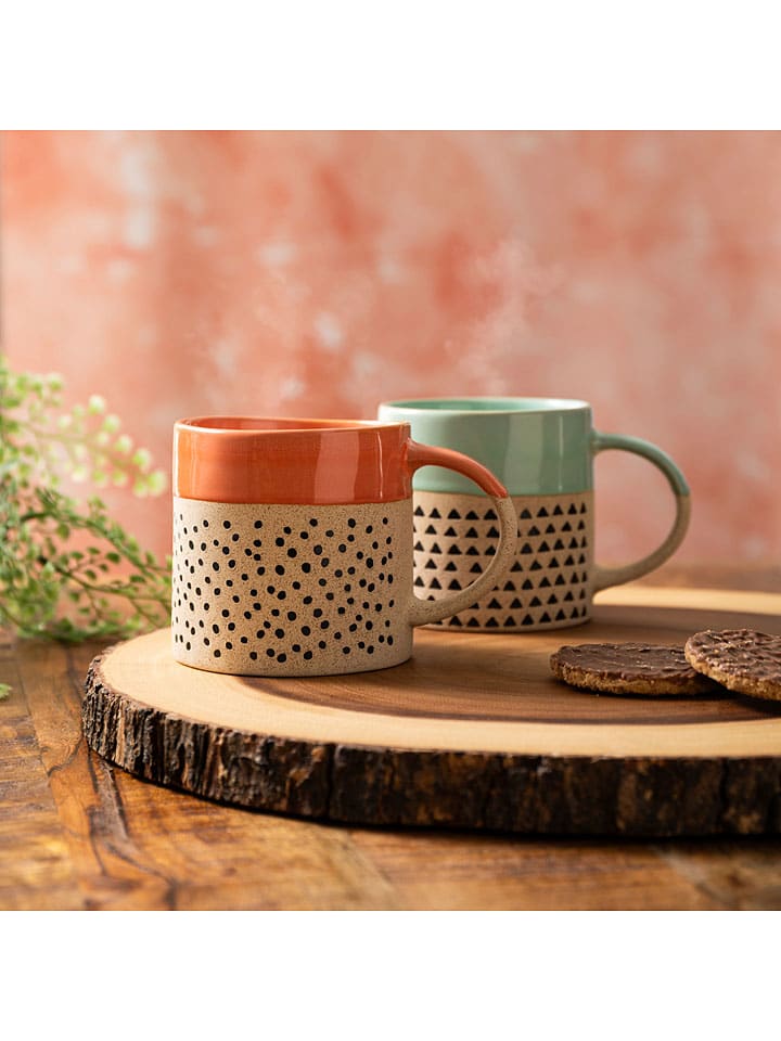 Mikasa 2er-Set: Tassen in Mint/ Beige - 390 ml günstig kaufen onesize