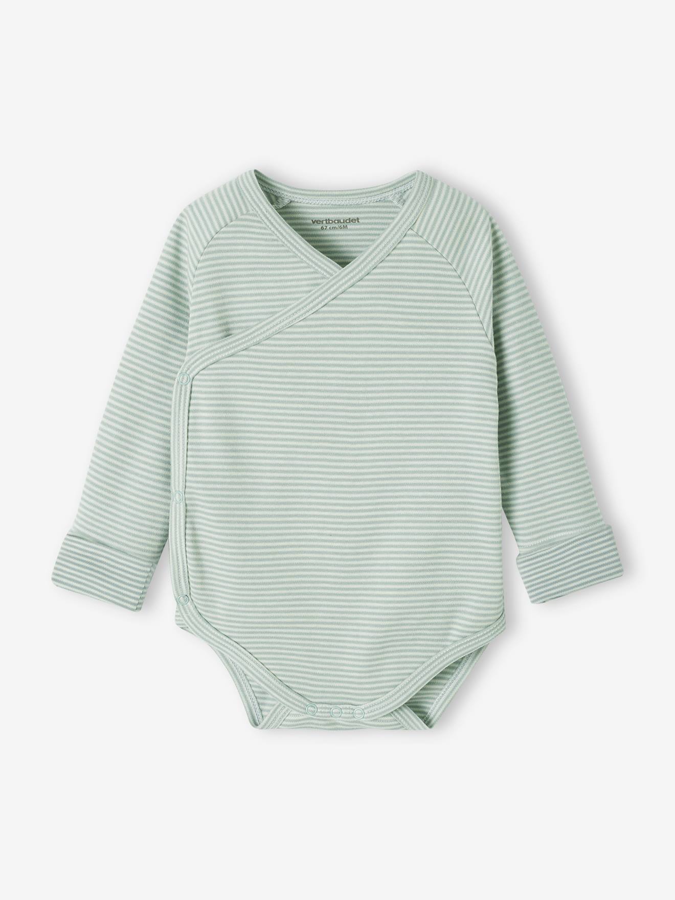 Lot de 5 bodies bébé évolutif ouverture naissance bleu grisé