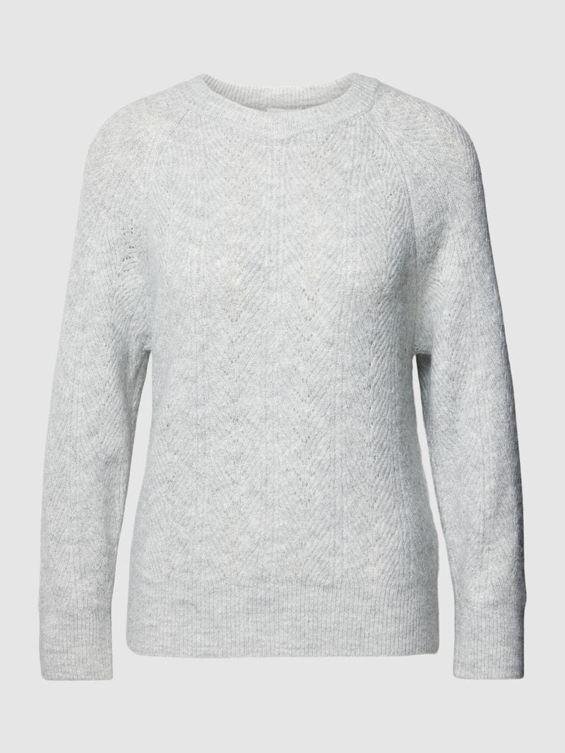 Strickpullover mit Effektgarn in silber