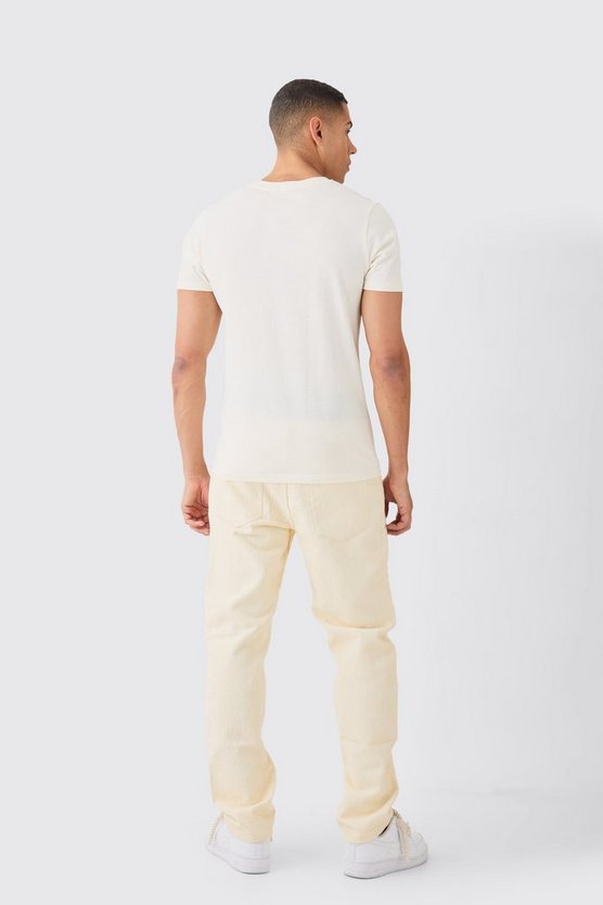 Lil Tjay Gerade Jeans mit Spitzen-Overlay