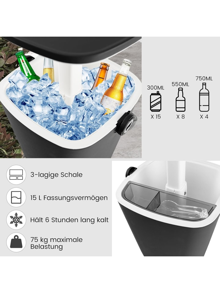 COSTWAY 3-in-1 Kühltisch Cool Bar in Schwarz günstig kaufen onesize