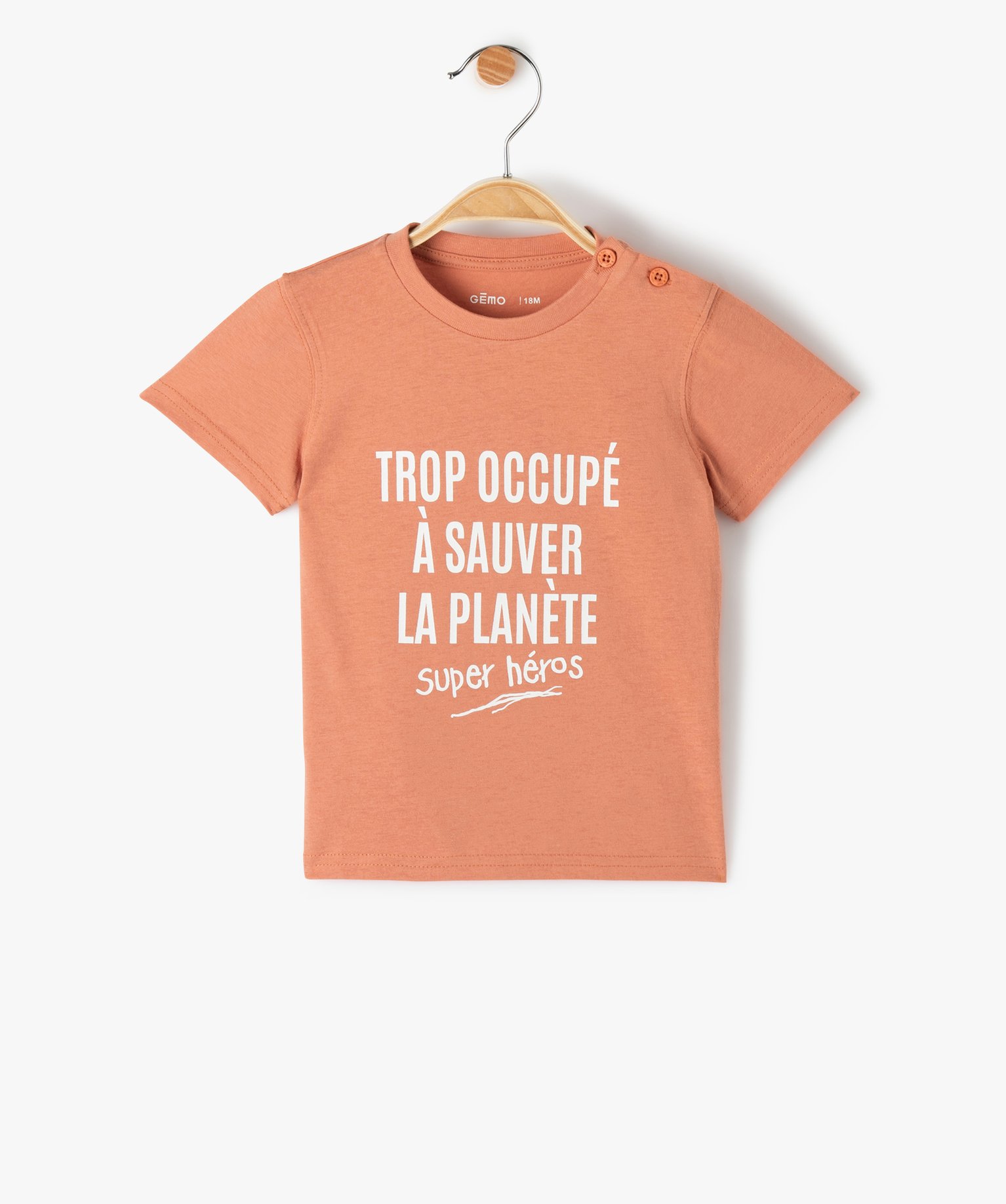 Tee-shirt bébé Garçon avec message rose | GEMO