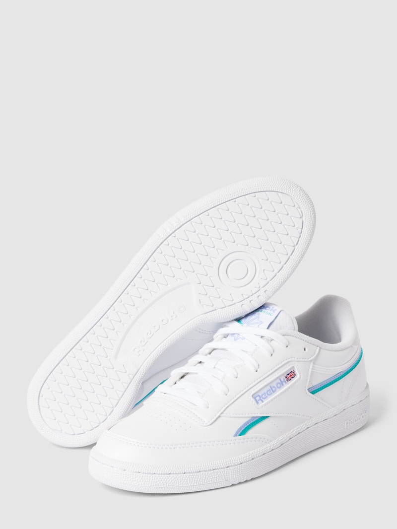 Sneaker mit Kontraststreifen Modell 'CLUB C 85' in weiß