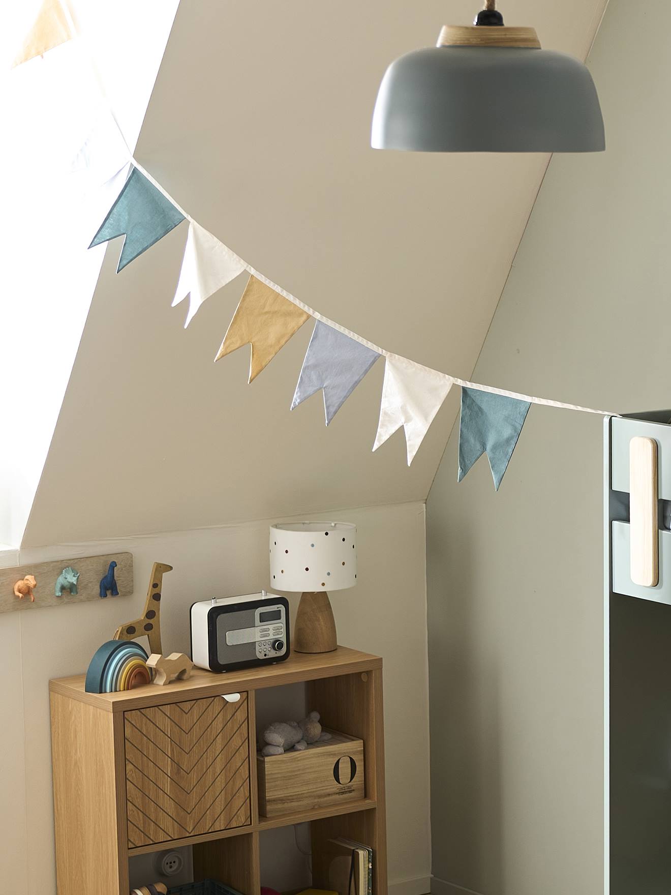 Guirlande fanions en coton Chevalier beige