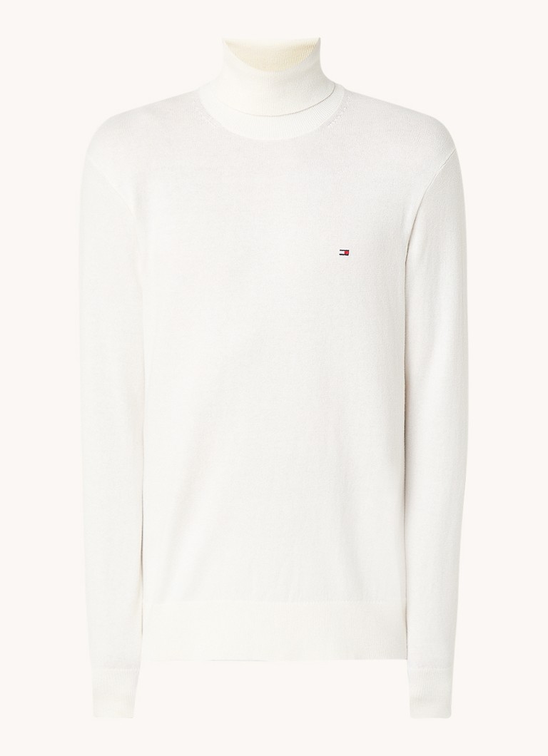 Tommy Hilfiger Fine-knit turtleneck in cashmere blend with logo embroidery