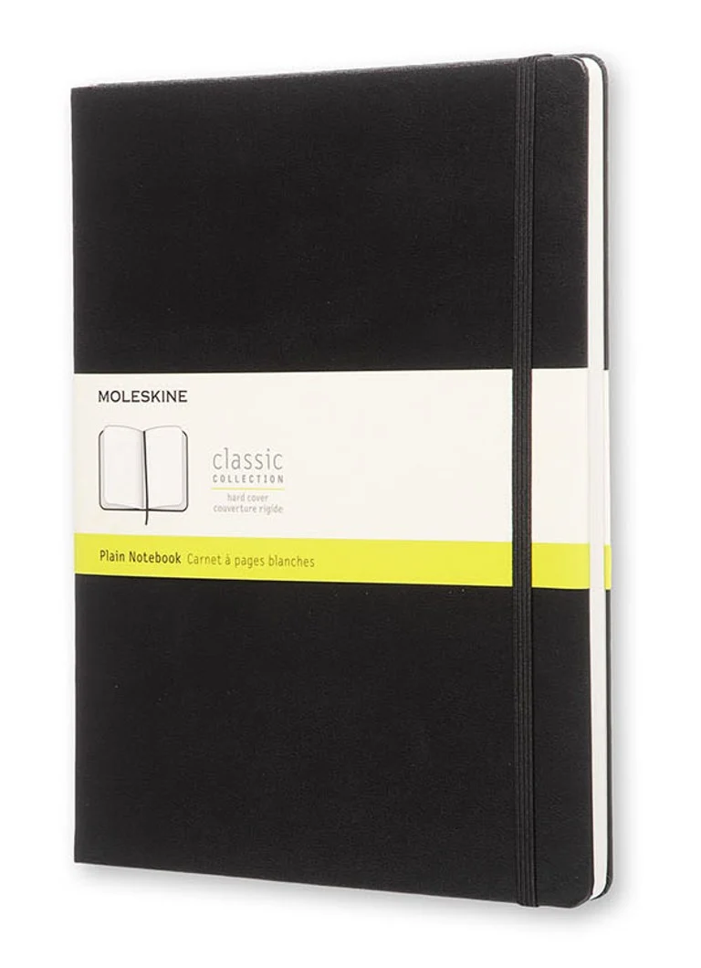 Caiet Moleskine negru simplu, extra-large