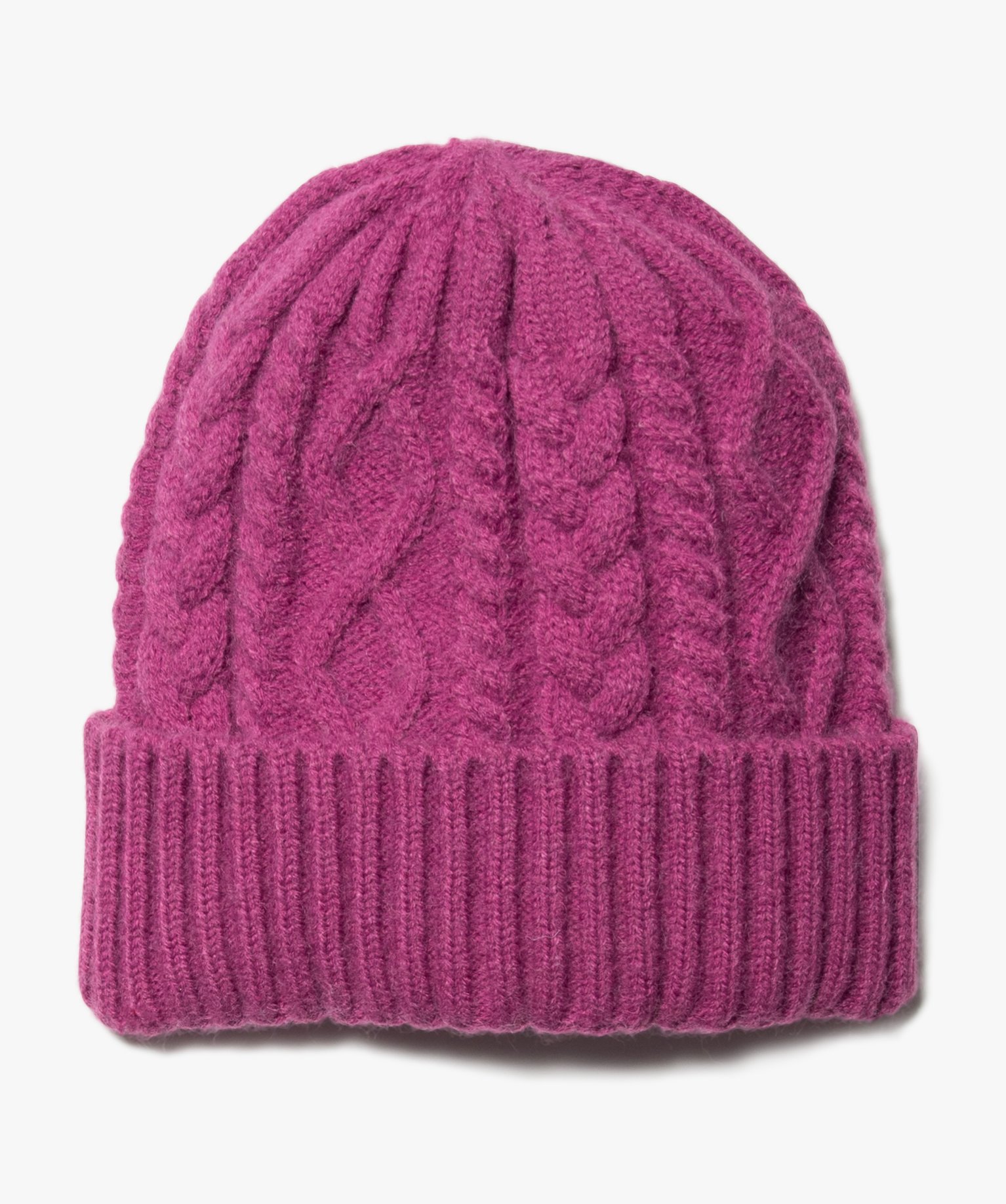 Bonnet femme en grosse maille torsadée rose | GEMO