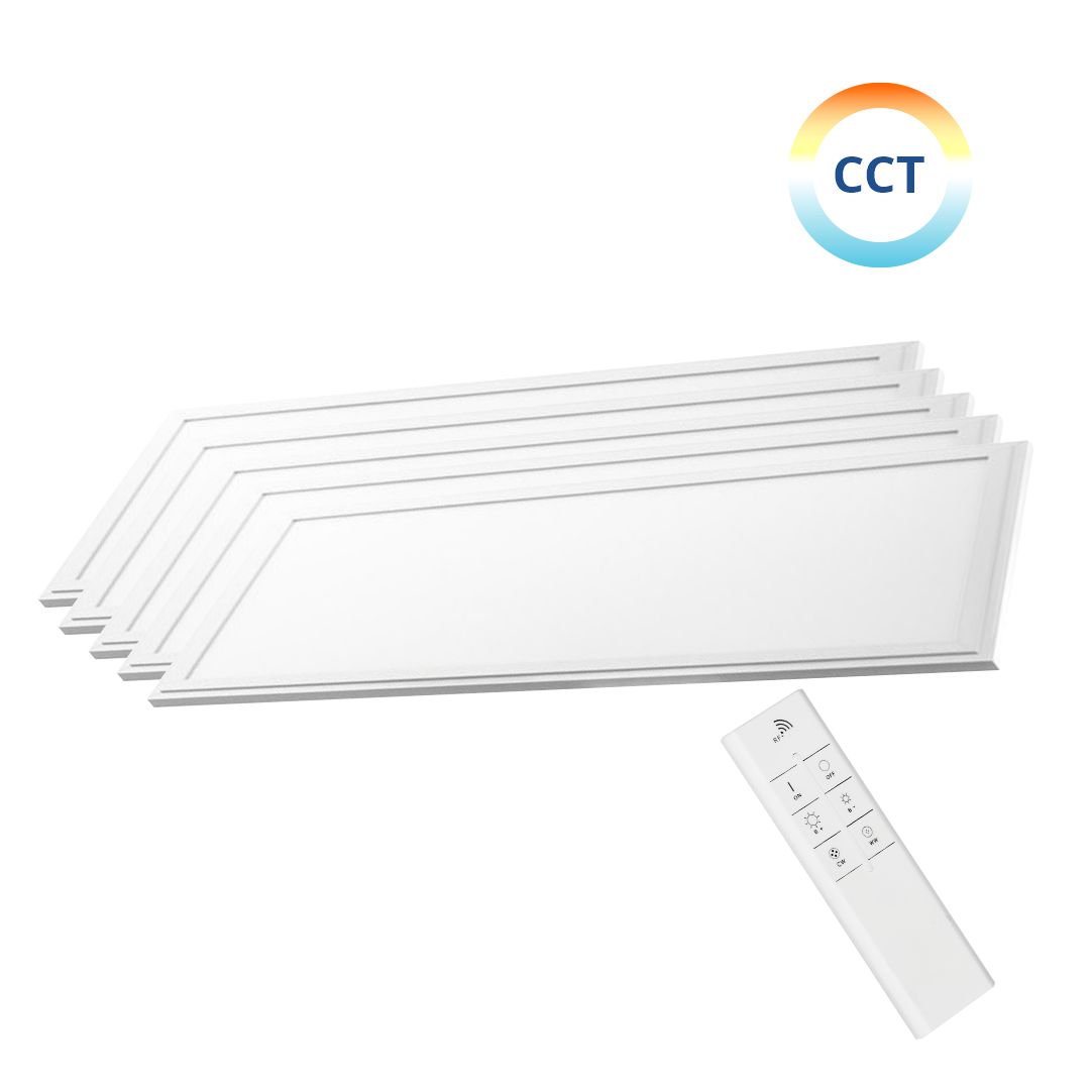 ENOVALITE 5er Pack LED CCT Panel mit Fernbedienung, dimmbar, 120x30 cm