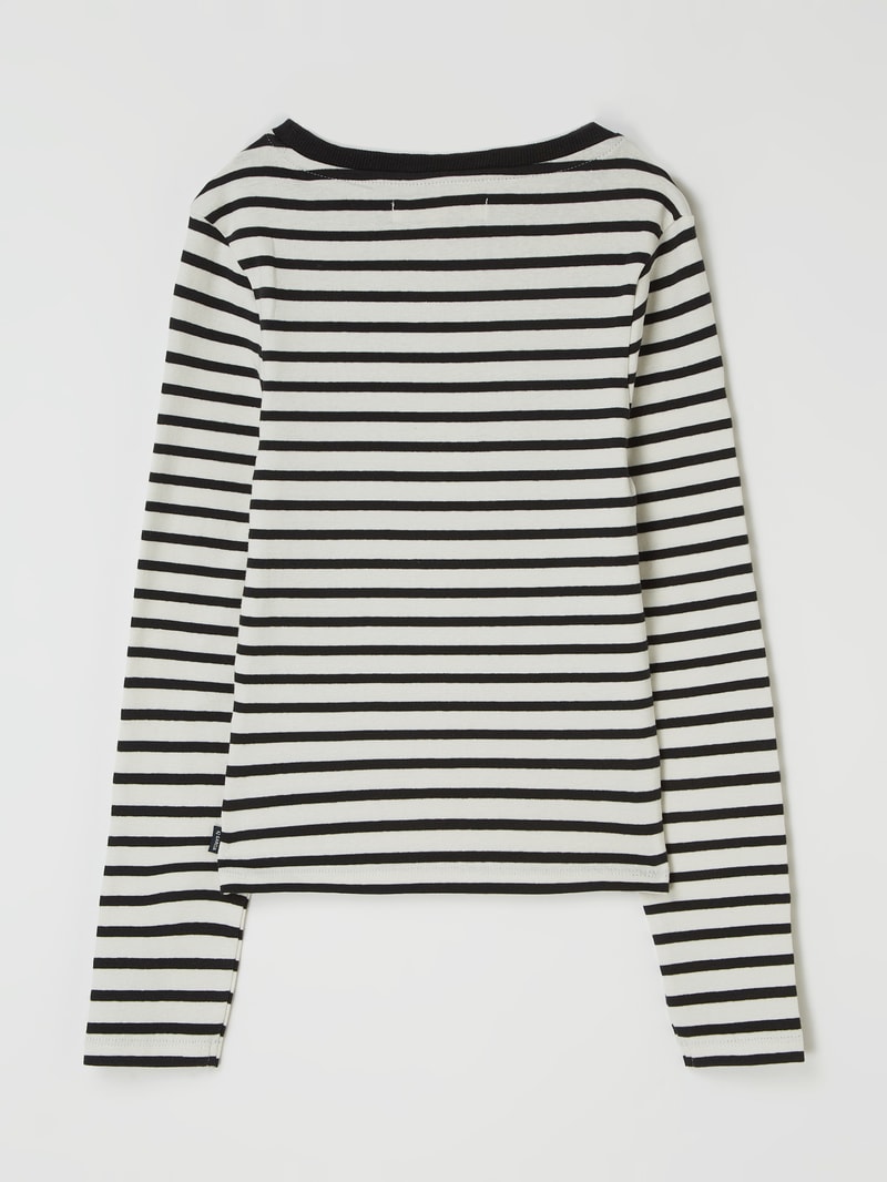 Longsleeve mit Streifenmuster in schwarz